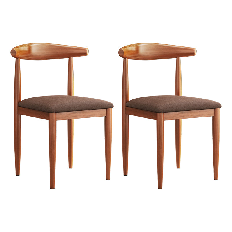 Modern Indoor-Outdoor Metal Chair Dining Room Armless Cow Horn Open Back Dining Side Chair