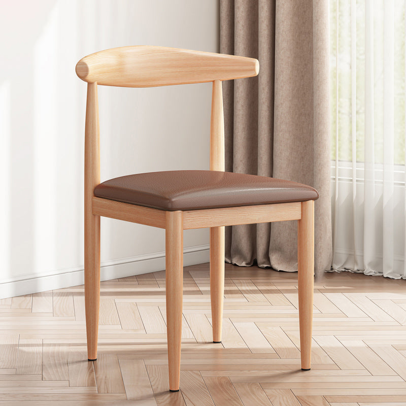 Modern Indoor-Outdoor Metal Chair Dining Room Armless Cow Horn Open Back Dining Side Chair