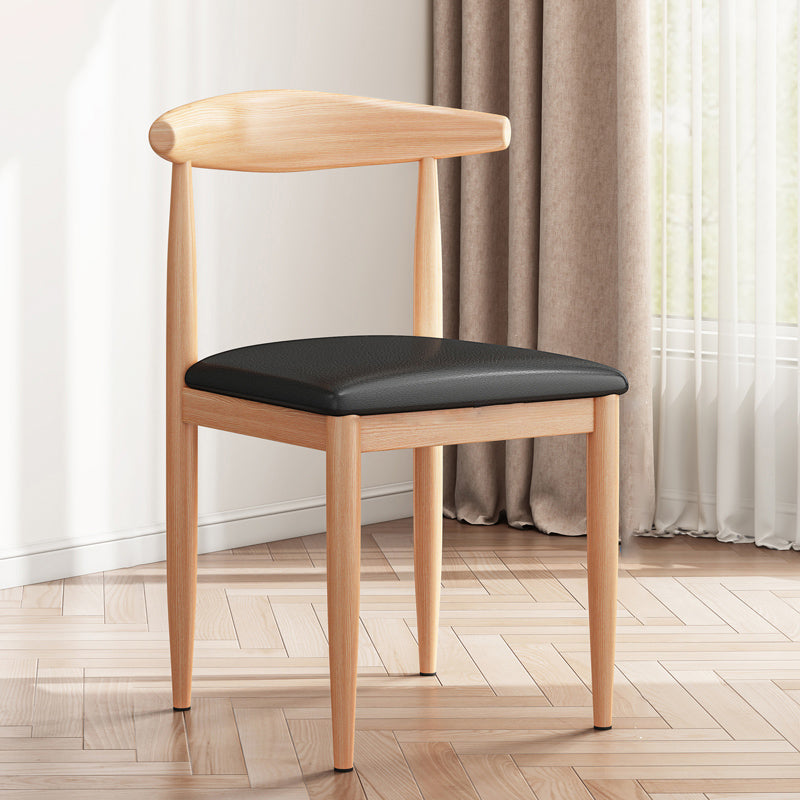 Modern Indoor-Outdoor Metal Chair Dining Room Armless Cow Horn Open Back Dining Side Chair