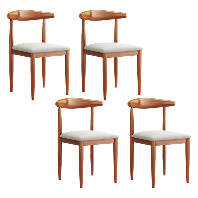 Modern Indoor-Outdoor Metal Chair Dining Room Armless Cow Horn Open Back Dining Side Chair