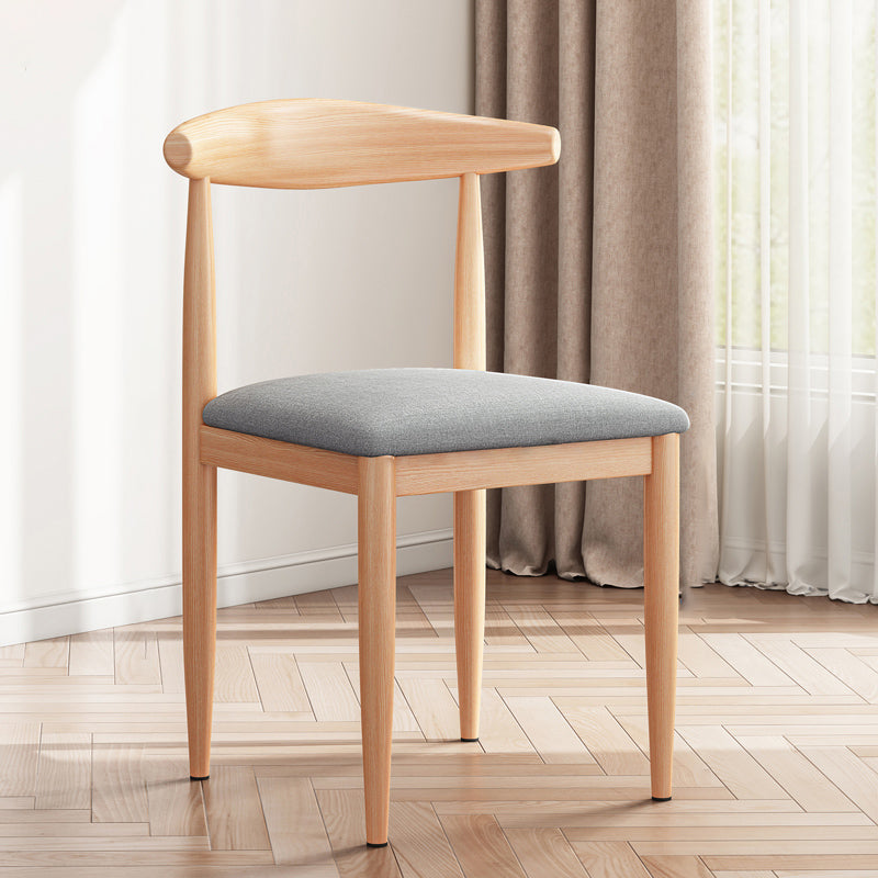 Modern Indoor-Outdoor Metal Chair Dining Room Armless Cow Horn Open Back Dining Side Chair