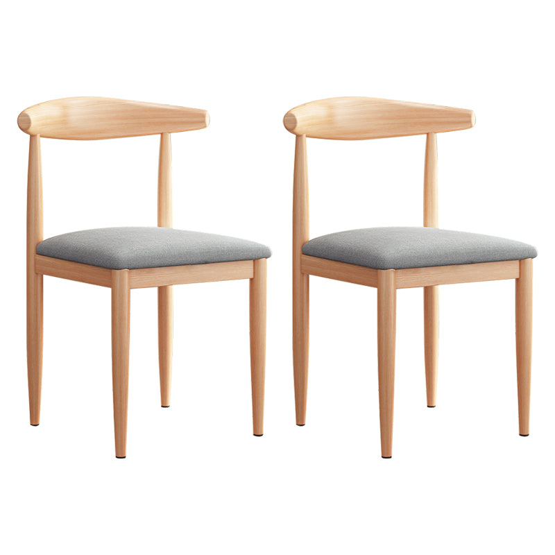 Modern Indoor-Outdoor Metal Chair Dining Room Armless Cow Horn Open Back Dining Side Chair