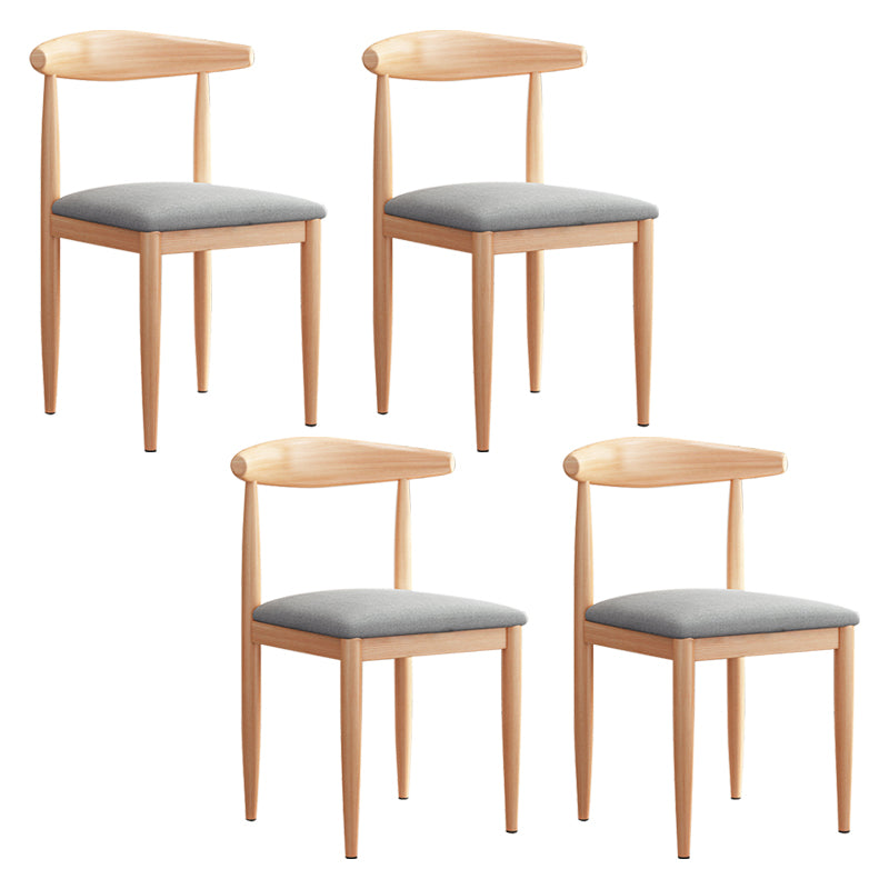 Modern Indoor-Outdoor Metal Chair Dining Room Armless Cow Horn Open Back Dining Side Chair