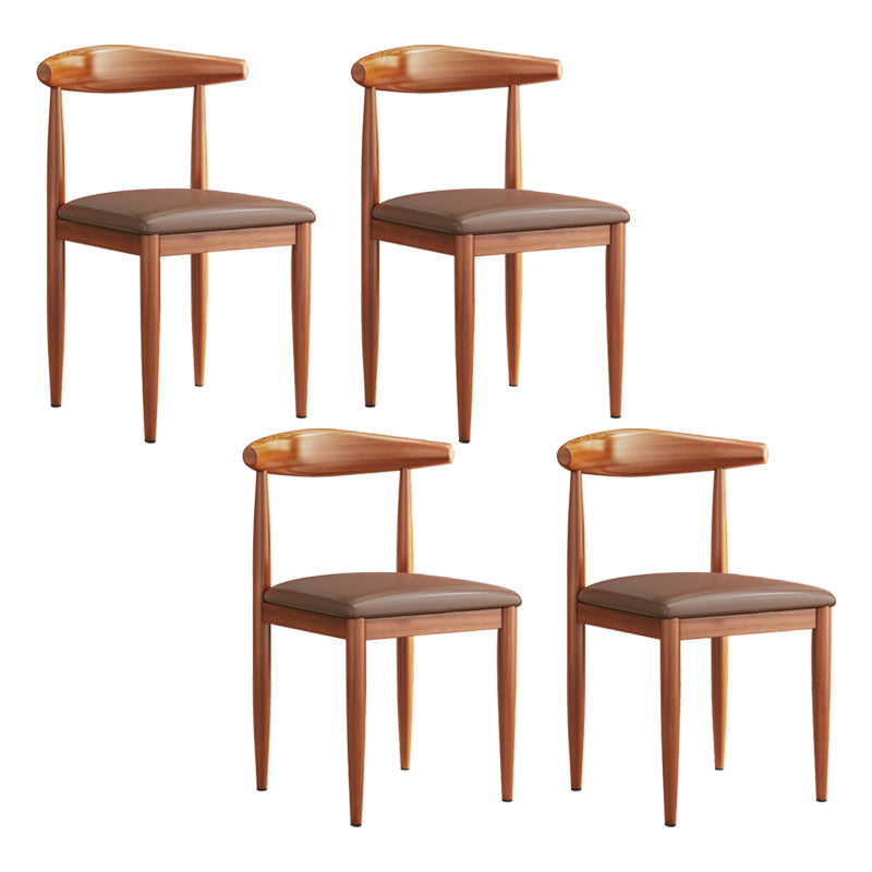 Modern Indoor-Outdoor Metal Chair Dining Room Armless Cow Horn Open Back Dining Side Chair
