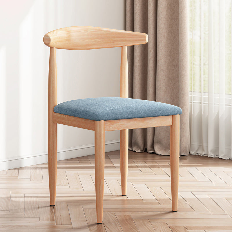 Modern Indoor-Outdoor Metal Chair Dining Room Armless Cow Horn Open Back Dining Side Chair