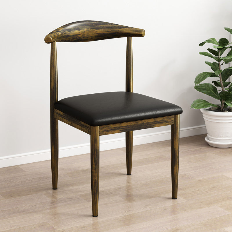 Modern Indoor-Outdoor Metal Chair Dining Room Armless Cow Horn Open Back Dining Side Chair