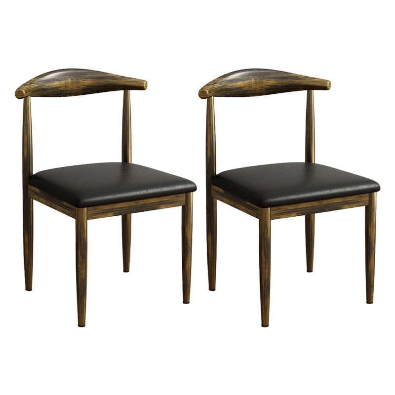 Modern Indoor-Outdoor Metal Chair Dining Room Armless Cow Horn Open Back Dining Side Chair