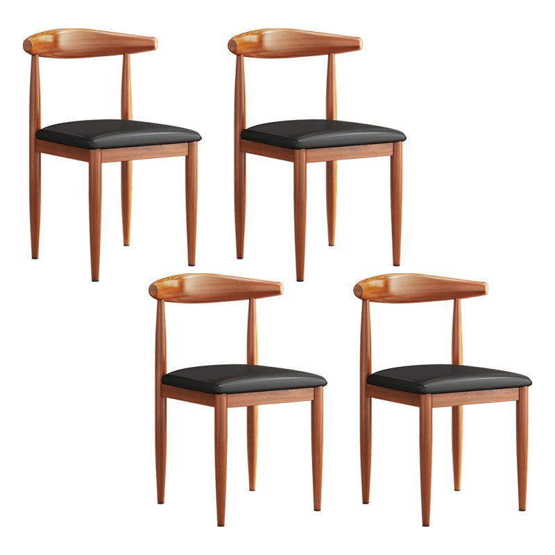 Modern Indoor-Outdoor Metal Chair Dining Room Armless Cow Horn Open Back Dining Side Chair
