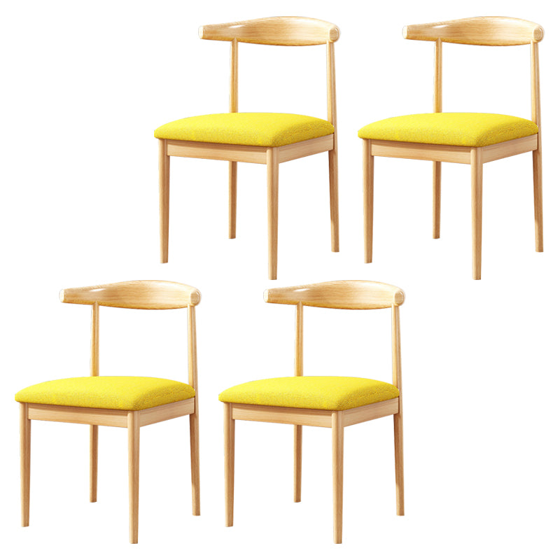 Home Contemporary Side Chair Open Back Metal Upholstered Dining Room Chair