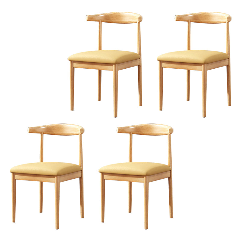 Home Contemporary Side Chair Open Back Metal Upholstered Dining Room Chair