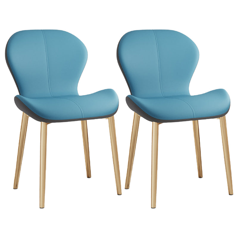 Silla lateral casera contemporánea de cuero con respaldo mate Silla de comedor