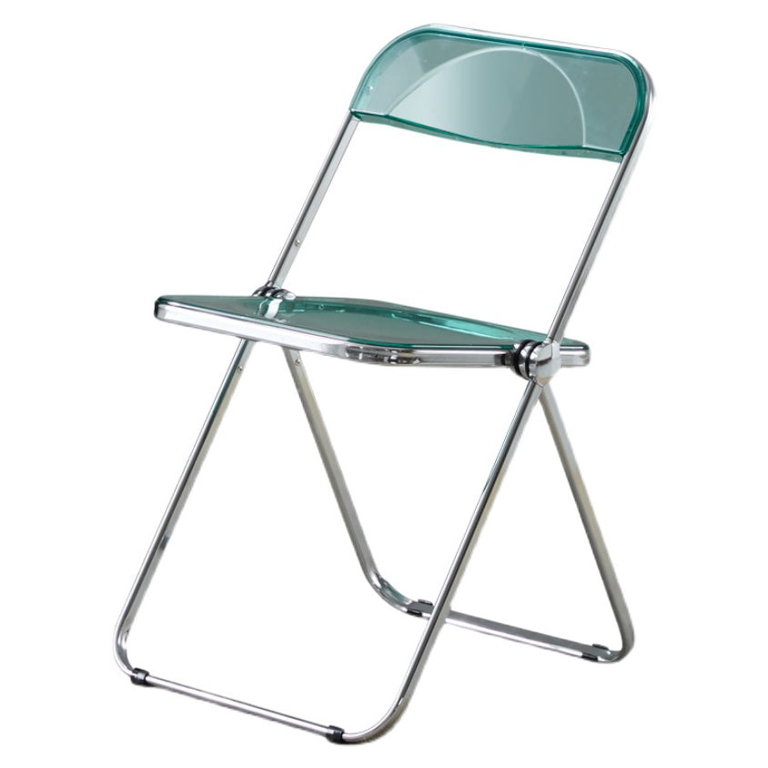 Open Back Dining Side Chair Foldable Armless Dining Chairs with Metal Legs