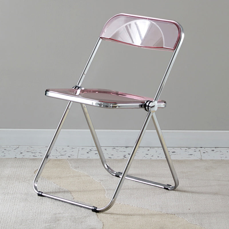 Open Back Dining Side Chair Foldable Armless Dining Chairs with Metal Legs