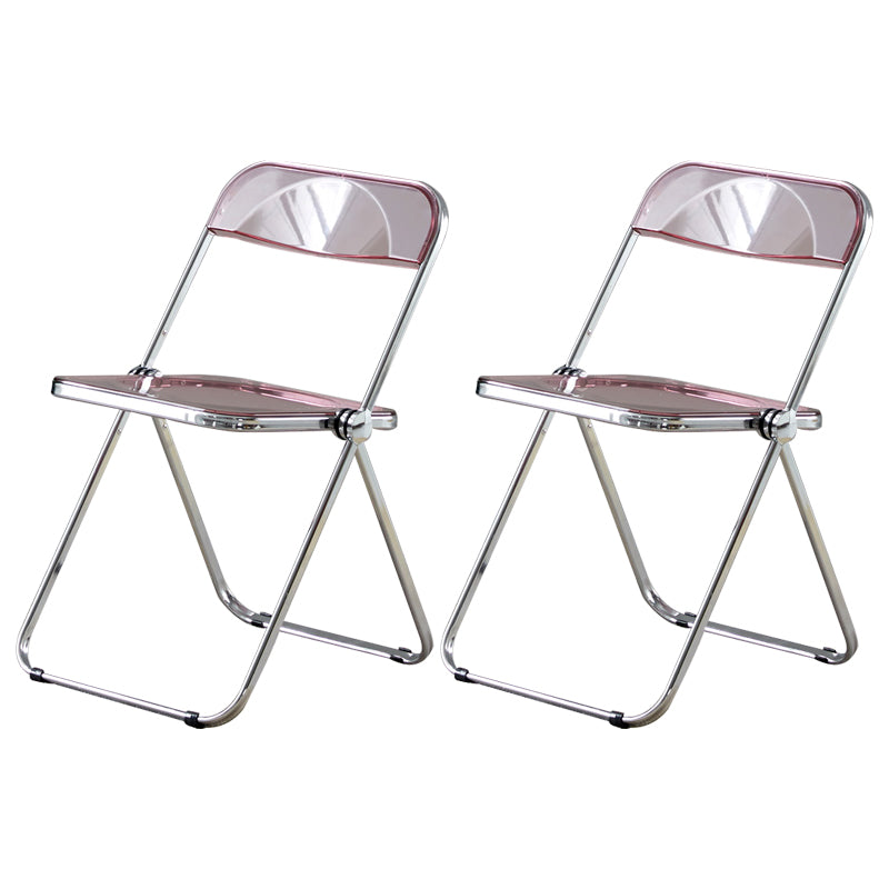 Open Back Dining Side Chair Foldable Armless Dining Chairs with Metal Legs