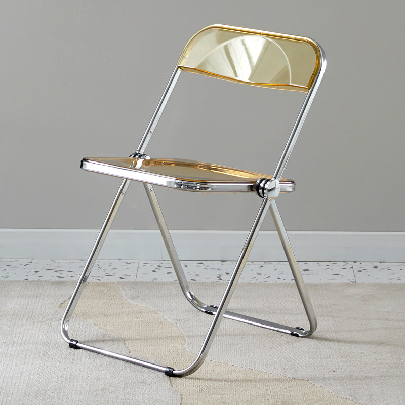 Open Back Dining Side Chair Foldable Armless Dining Chairs with Metal Legs