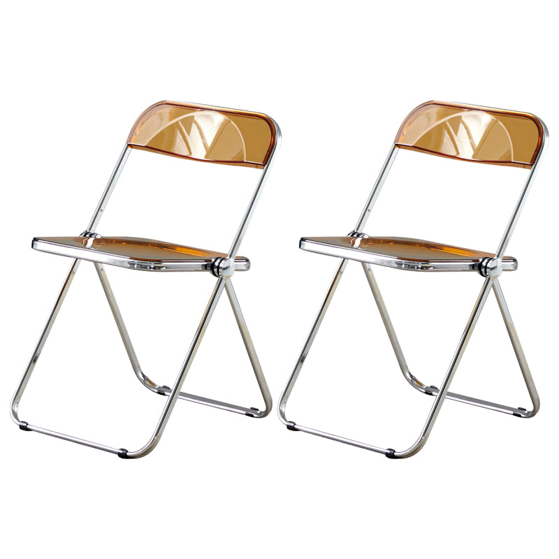 Open Back Dining Side Chair Foldable Armless Dining Chairs with Metal Legs