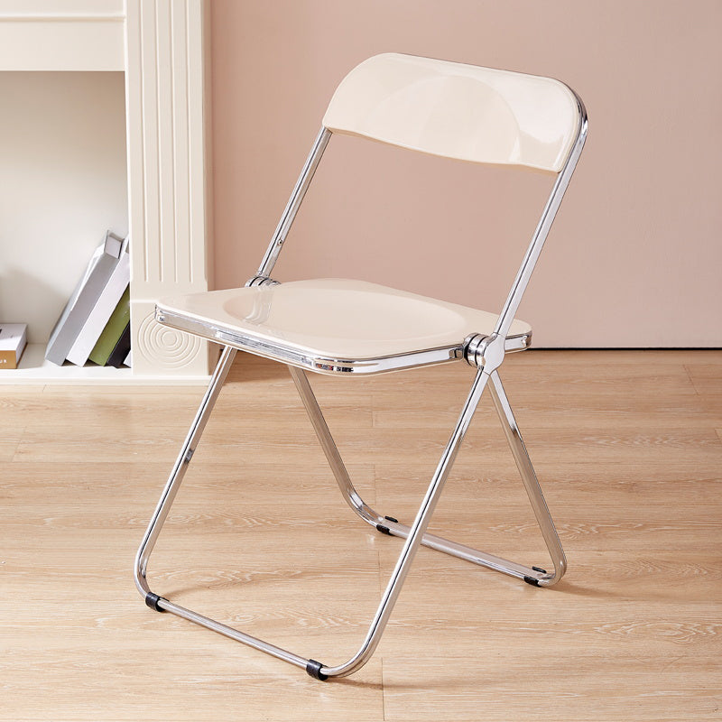 Open Back Dining Side Chair Foldable Armless Dining Chairs with Metal Legs