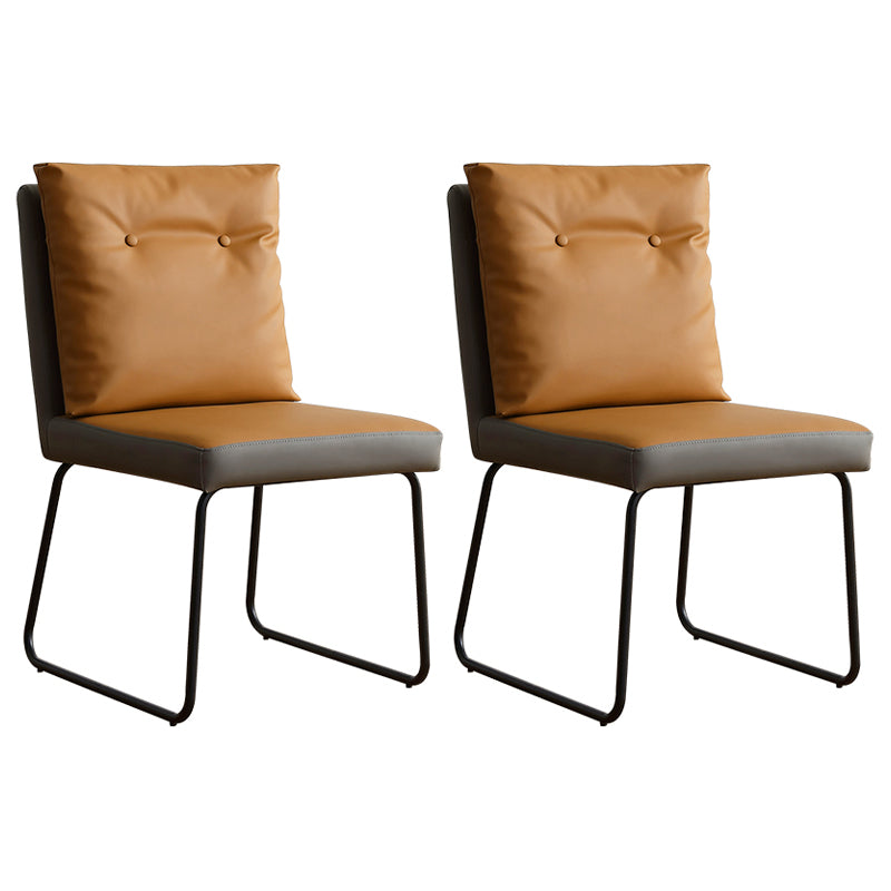 Contemporary Metal Dining Room Chairs Upholstered Dining Armless chairs for Home Use