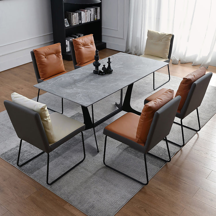Contemporary Metal Dining Room Chairs Upholstered Dining Armless chairs for Home Use
