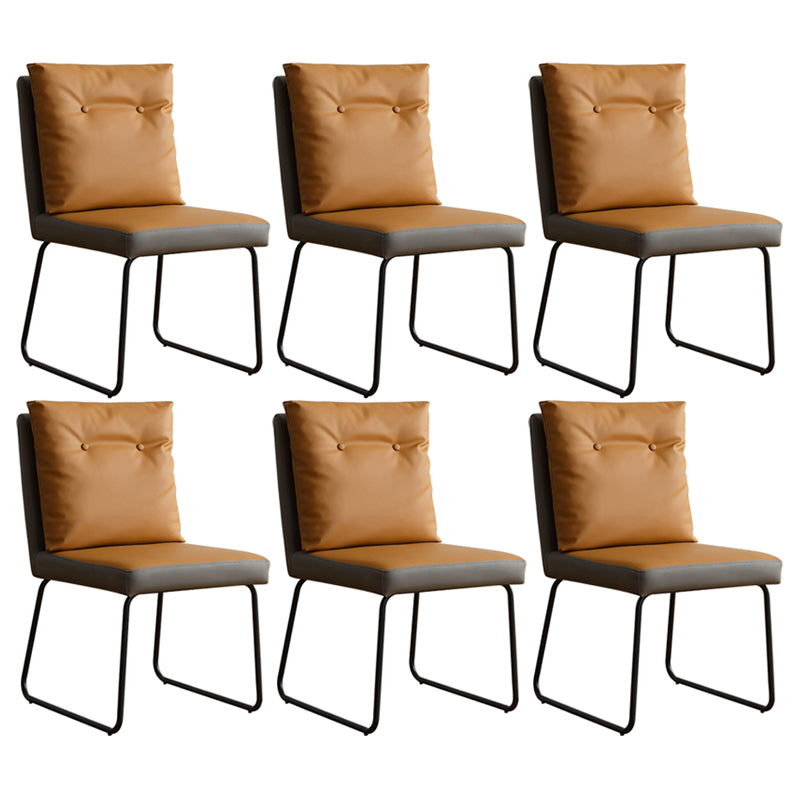 Contemporary Metal Dining Room Chairs Upholstered Dining Armless chairs for Home Use