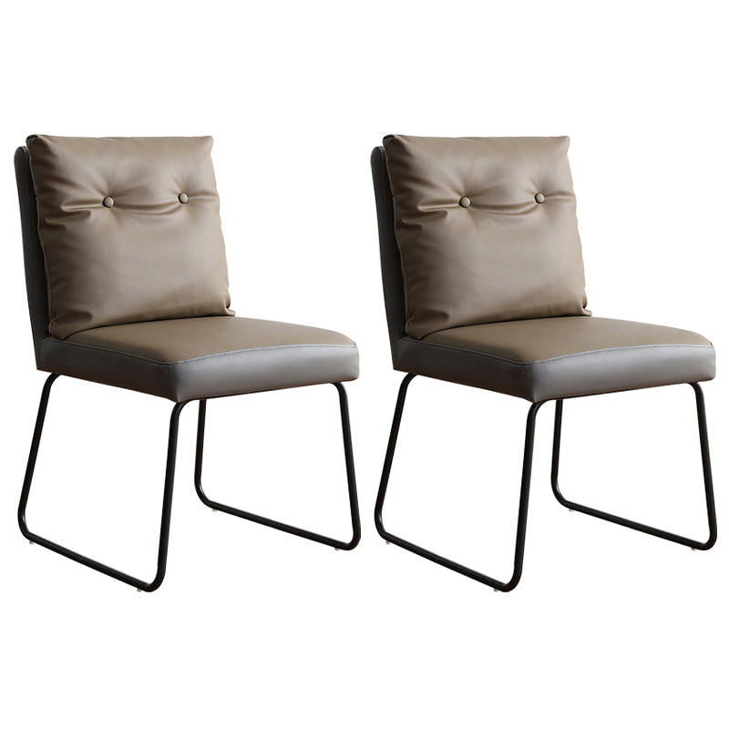 Contemporary Metal Dining Room Chairs Upholstered Dining Armless chairs for Home Use