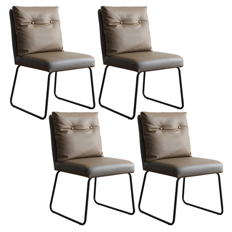 Contemporary Metal Dining Room Chairs Upholstered Dining Armless chairs for Home Use