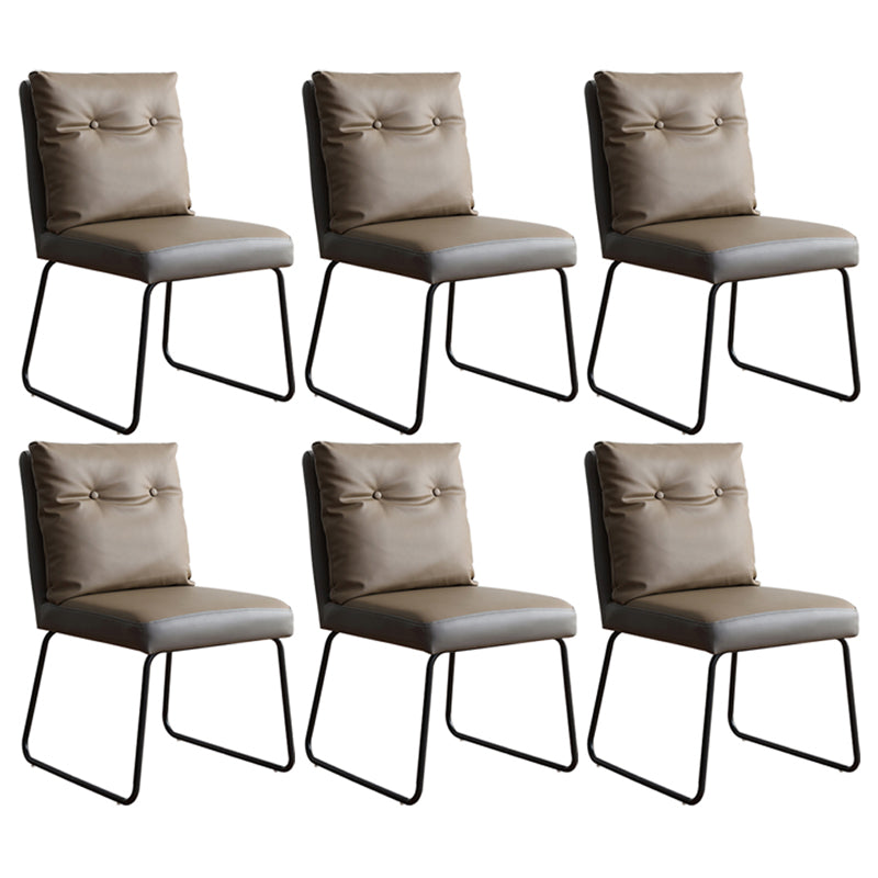 Contemporary Metal Dining Room Chairs Upholstered Dining Armless chairs for Home Use