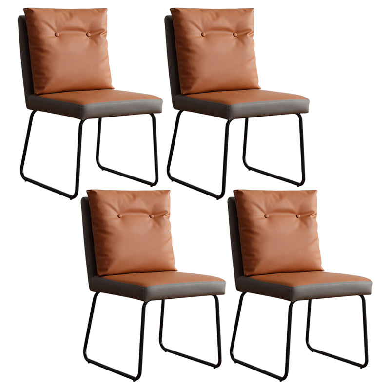 Contemporary Metal Dining Room Chairs Upholstered Dining Armless chairs for Home Use