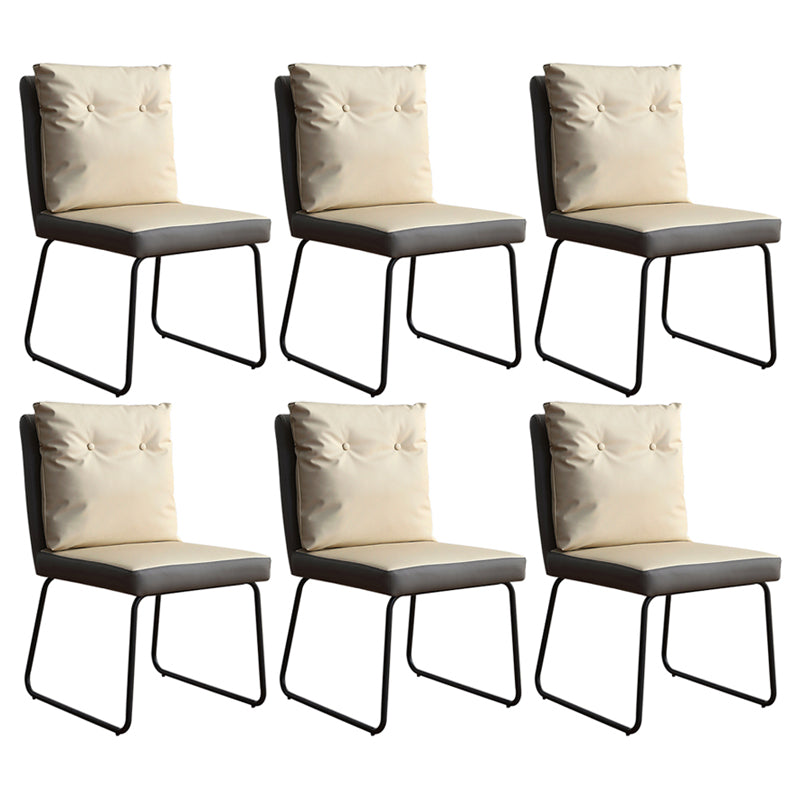 Contemporary Metal Dining Room Chairs Upholstered Dining Armless chairs for Home Use