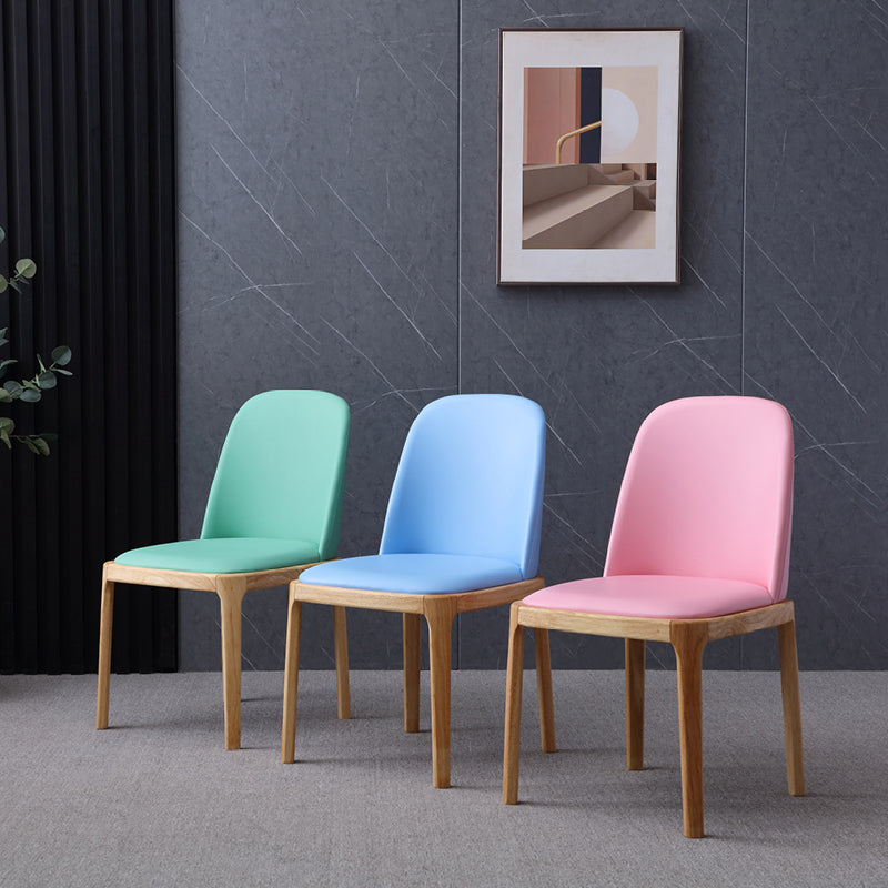 Chaise d'appoint scandinave avec dossier Parsons, chaise de salle à manger sans accoudoirs en bois