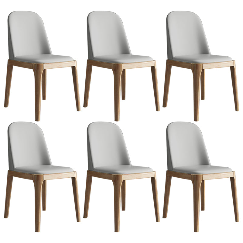 Chaise d'appoint scandinave avec dossier Parsons, chaise de salle à manger sans accoudoirs en bois