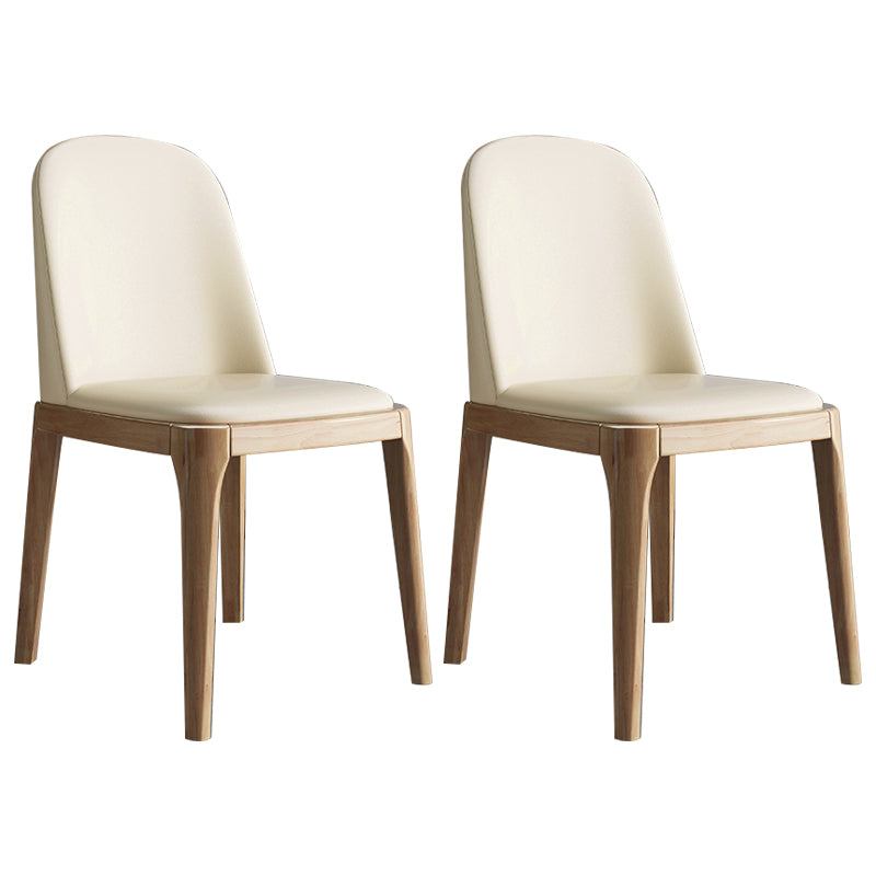 Chaise d'appoint scandinave avec dossier Parsons, chaise de salle à manger sans accoudoirs en bois