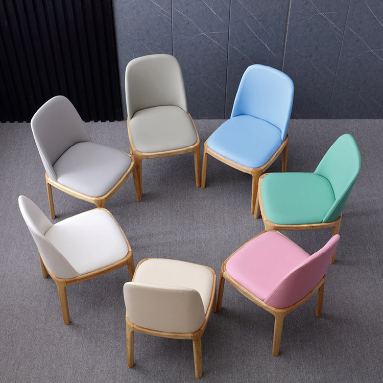 Chaise d'appoint scandinave avec dossier Parsons, chaise de salle à manger sans accoudoirs en bois