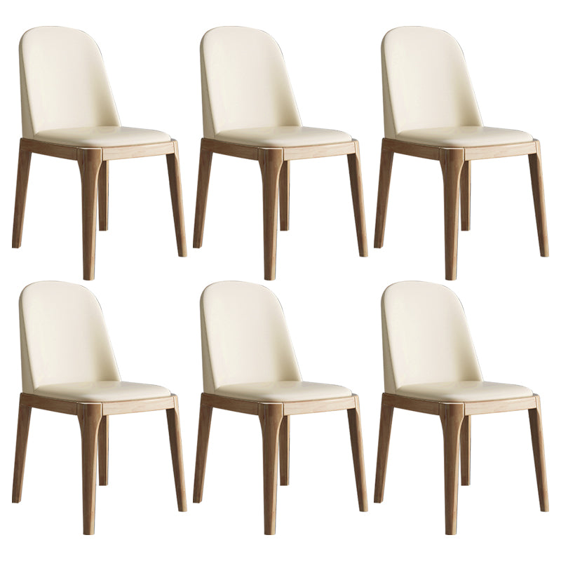 Chaise d'appoint scandinave avec dossier Parsons, chaise de salle à manger sans accoudoirs en bois