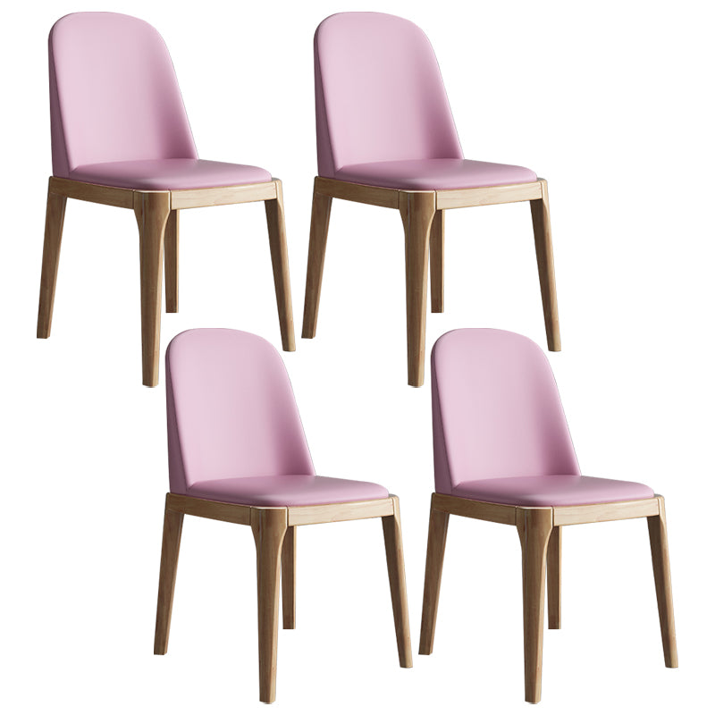 Chaise d'appoint scandinave avec dossier Parsons, chaise de salle à manger sans accoudoirs en bois