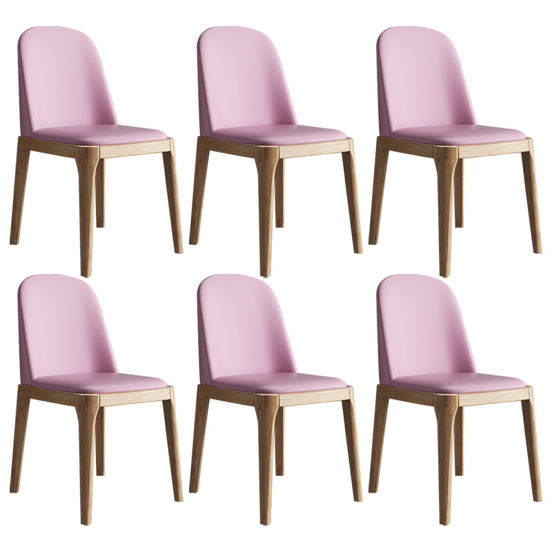 Chaise d'appoint scandinave avec dossier Parsons, chaise de salle à manger sans accoudoirs en bois