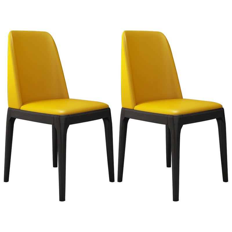 Chaise d'appoint scandinave avec dossier Parsons, chaise de salle à manger sans accoudoirs en bois