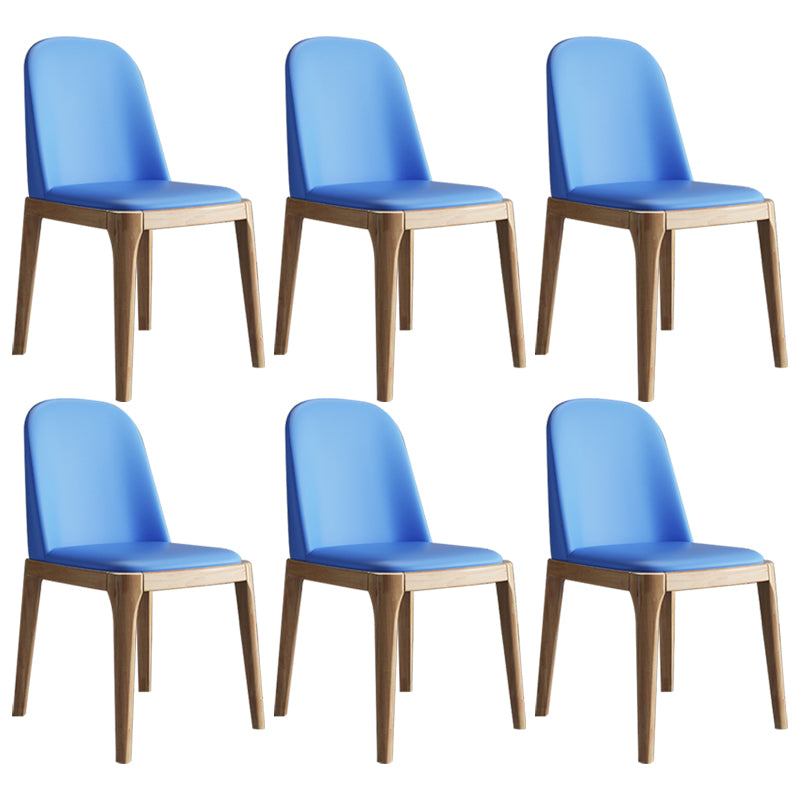 Chaise d'appoint scandinave avec dossier Parsons, chaise de salle à manger sans accoudoirs en bois