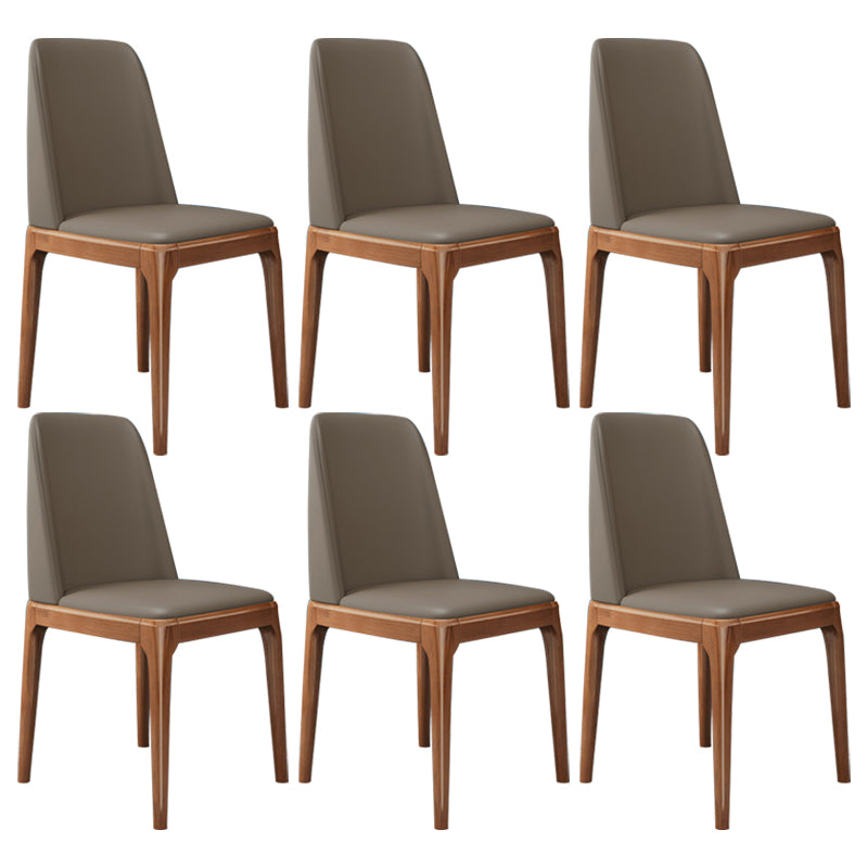 Chaise d'appoint scandinave avec dossier Parsons, chaise de salle à manger sans accoudoirs en bois
