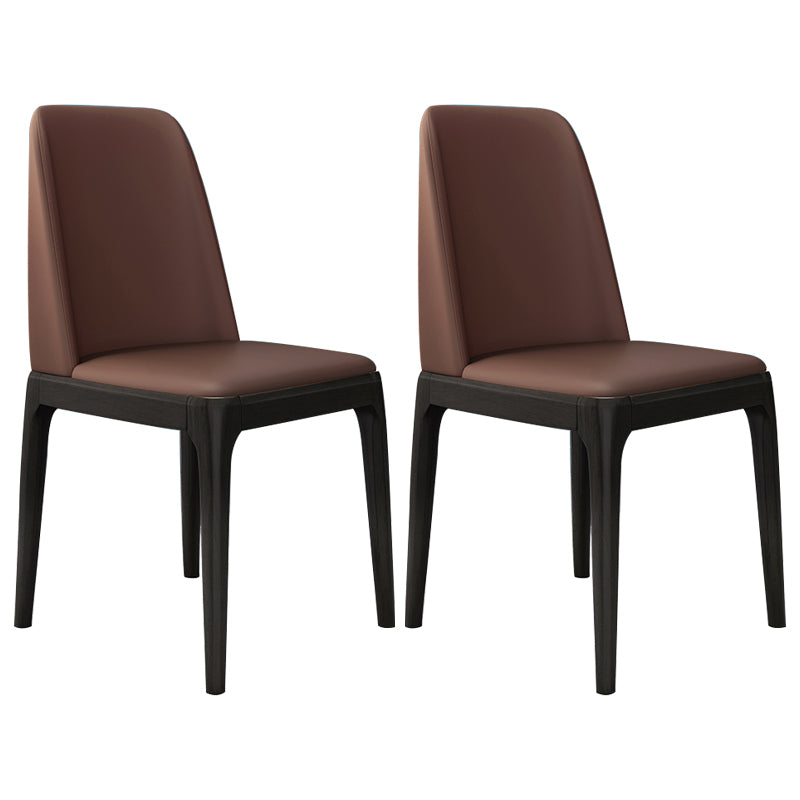 Chaise d'appoint scandinave avec dossier Parsons, chaise de salle à manger sans accoudoirs en bois