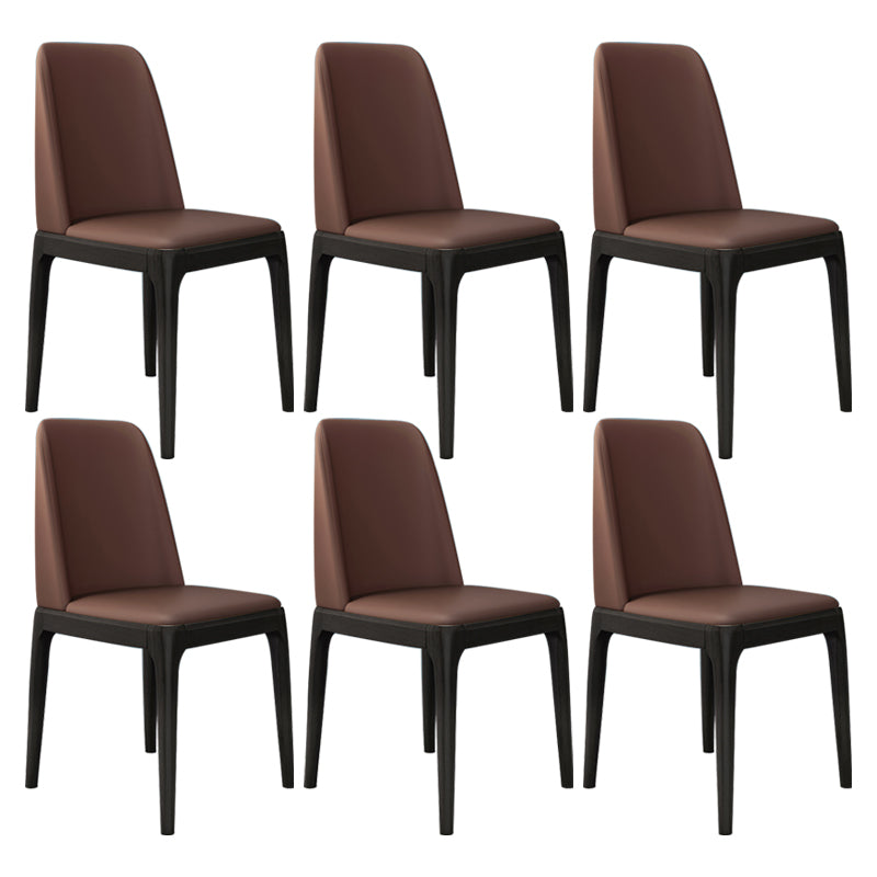 Chaise d'appoint scandinave avec dossier Parsons, chaise de salle à manger sans accoudoirs en bois