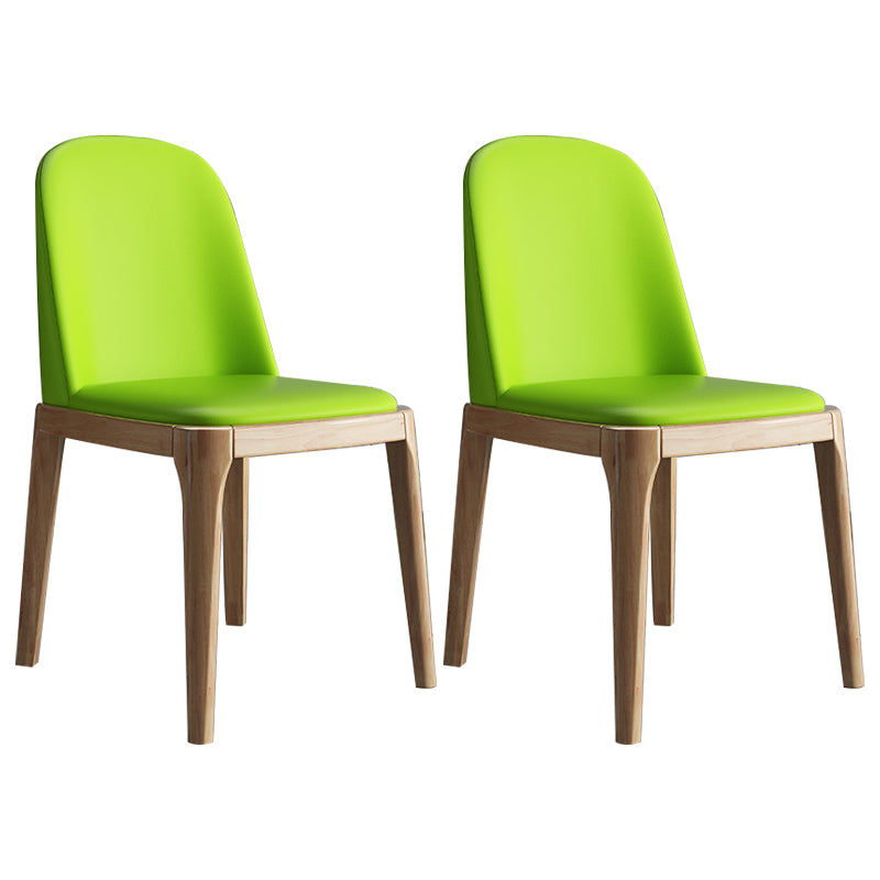 Chaise d'appoint scandinave avec dossier Parsons, chaise de salle à manger sans accoudoirs en bois