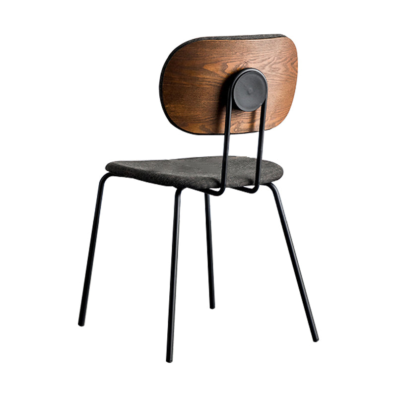 Industrial Style Linen Fabric Dining Chair Open Back Dining Side Armless Chair