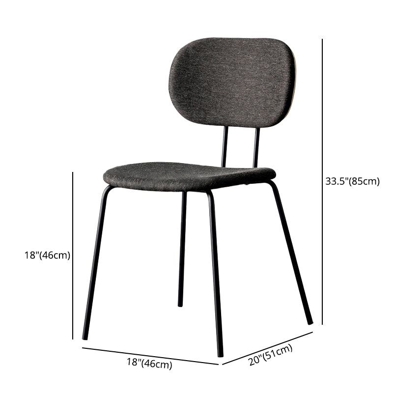 Industrial Style Linen Fabric Dining Chair Open Back Dining Side Armless Chair