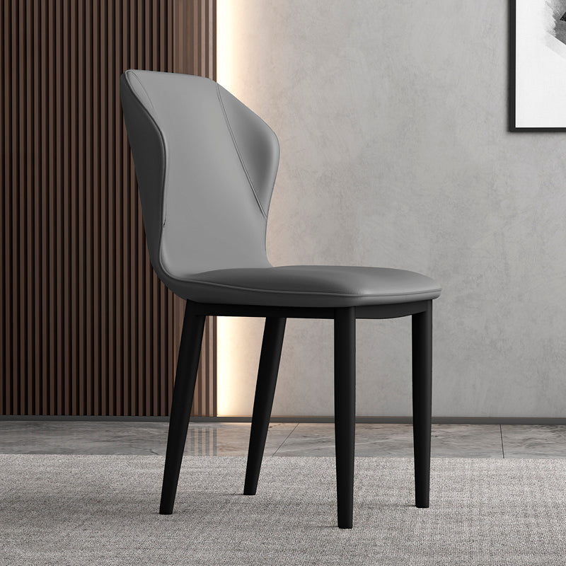 Silla lateral casera escandinava tapizada con respaldo mate Silla de comedor