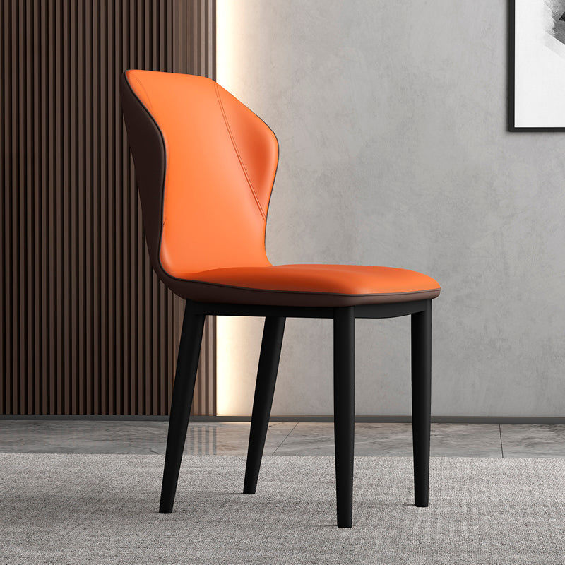 Silla lateral casera escandinava tapizada con respaldo mate Silla de comedor