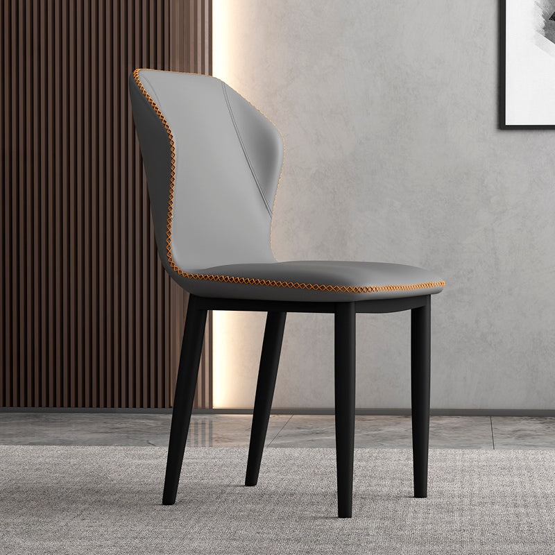 Silla lateral casera escandinava tapizada con respaldo mate Silla de comedor