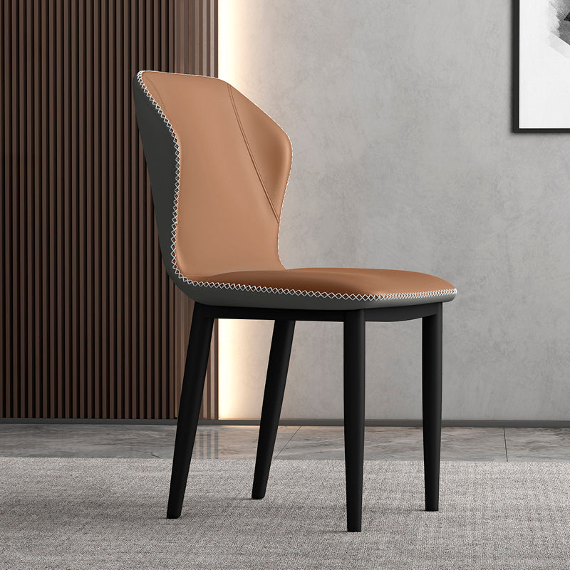 Silla lateral casera escandinava tapizada con respaldo mate Silla de comedor