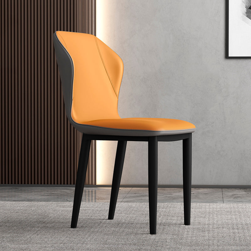 Silla lateral casera escandinava tapizada con respaldo mate Silla de comedor