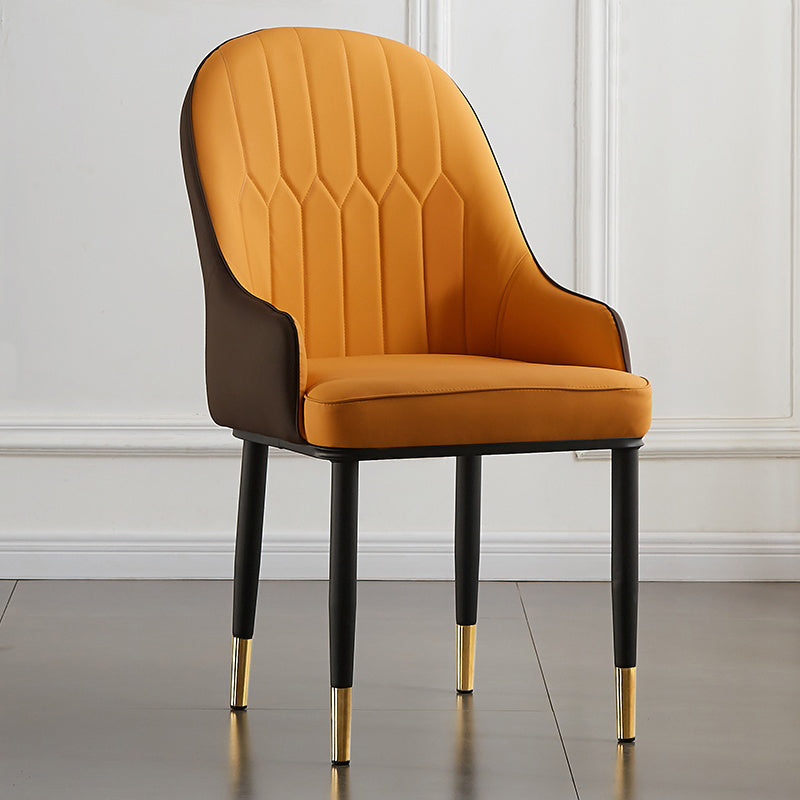 Contemporary Metal Dining Room Chairs Upholstered Dining Armchairs for Home Use